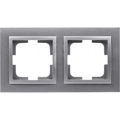 Рамка двомісна Mono Despina універсальна сріблястий 102-210000-161