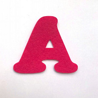 Буква А 2 мм, 7,5 см розовый