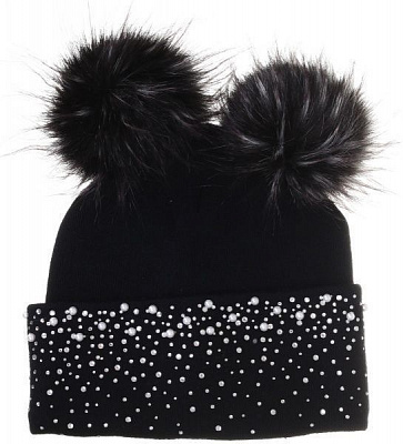 Шапка для девочек Pompona р.52-54 черный 20 Z P 28 ПП 