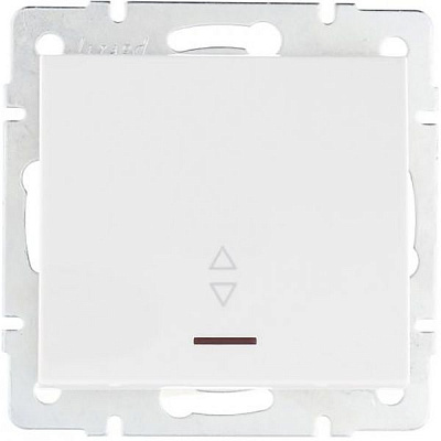 Выключатель проходной одноклавишный Lezard Rain с подсветкой 250В белый 703-0288-114
