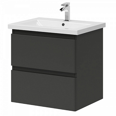 Тумба підвісна Aquarius Teffi графіт з умивальником Комо 60