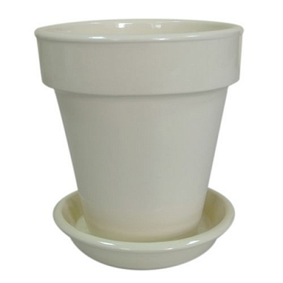 Горщик керамічний Оріана-Запоріжкераміка Наперсток №2 круглий 1,6л бежевий