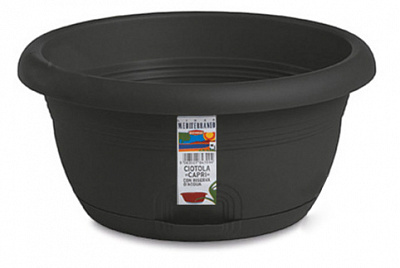 Вазон пластиковий Stefanplast Capri круглий 5 л антрацит (84304)