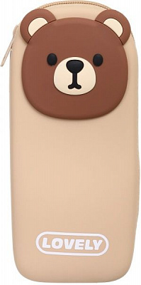Пенал школьный Lovely Bear 20х9х3 см коричневый