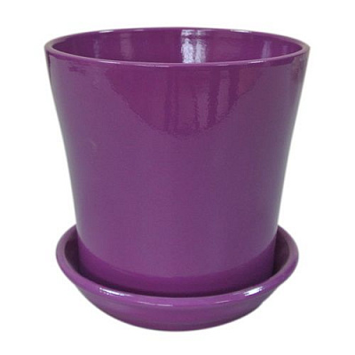 Горщик керамічний Оріана-Запоріжкераміка Вуаль 1 л глянець фуксія круглий 1,1л (071-1-036)