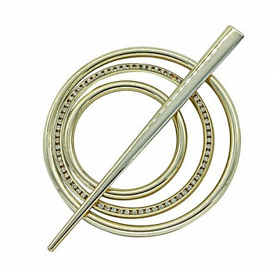 Заколка Круг 2 Элит d90 мм золото глянец В0024-1 MISLT