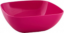 Тарелка пластиковая глубокая Мульти 150х150х55 мм розовый Алеана