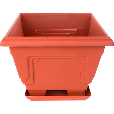 Горщик пластиковий Алеана Петунія квадратний 13л теракот (113014)