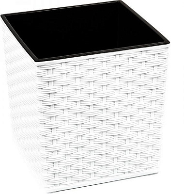 Горшок для цветов Lamela Юка 190 ротанг квадратный 6,1л белый 