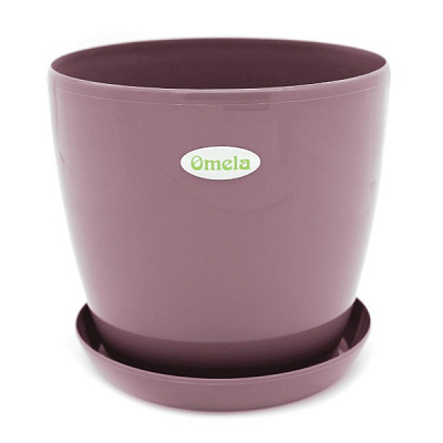 Горщик пластиковий Омела Глянець 1,4 літра круглий темно-ліловий