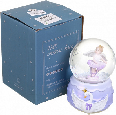 Сувенир новогодний шар снежный балерина 2147-Y-80 светодиодная (LED) 