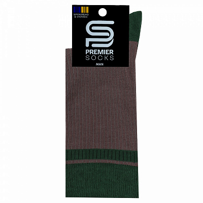 Шкарпетки чоловічі Premier Socks в рубчик р.27 мокко