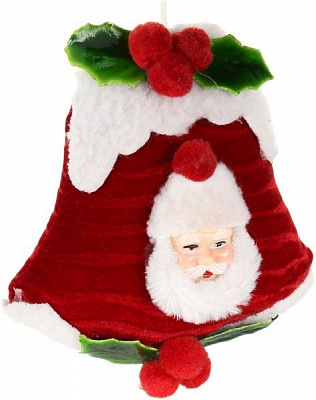 Декорация новогодняя Дед Мороз на красном колокольчике