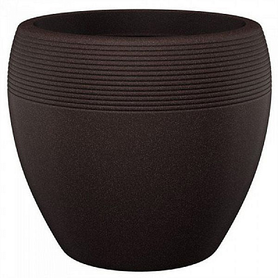 Кашпо пластикове Scheurich Lineo 30 круглий 11 л коричневий