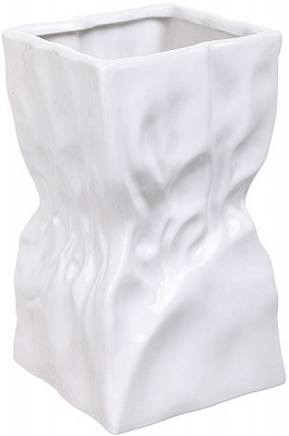 Ваза керамическая белая Squeezed 13х23 см