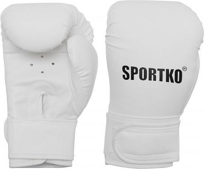 Боксерские перчатки SPORTKO 7oz белый