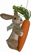 Декорация пасхальная кролик с морковкой F4A331-1 22 см