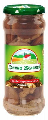 Гриби мариновані Долина желаний Грузді цілі 580 мл 530 г