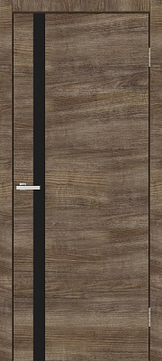 Дверне полотно ОМіС Сіті ПО чорне скло 800 мм дуб каньйон