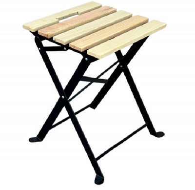 Табурет Metalzavod складний 45,5x36,2x38,2 см сосна/чорний LF-TABURET-SK51