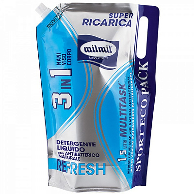 Антибактеріальне рідке мило MilMil для обличчя, рук і тіла 1500 мл