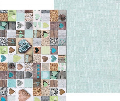 Папір з малюнком Креативні серця двосторонній блакитний А4 220 г/м² Heyda