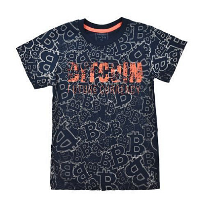 Футболка для хлопчика Macma Bitcoin р.128 темно-синій 9002