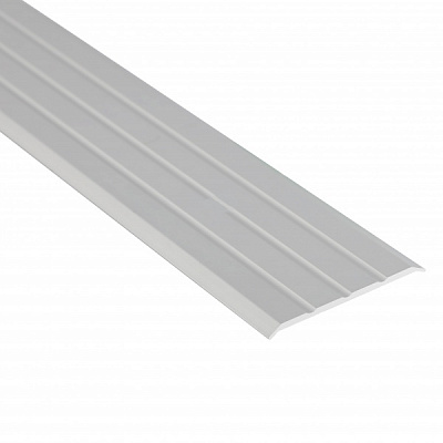 Порожек алюминиевый 40 мм Braz Line рифленый без отверстий 900 мм серебро 