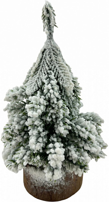 Искусственная елканастольная на пне ST20-T253A зеленый с белым