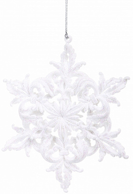 Подвеска пластиковая снежинка/ с присыпкой ассорт. 15 см EPI-F18500095-3