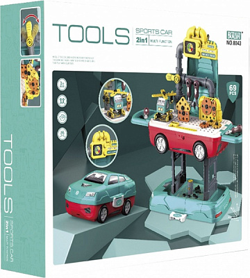 Ігровий набір Bowa 2 в 1 спорткар інструменти 69 елементів MX0388371