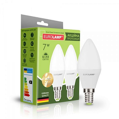 Лампа светодиодная Eco 2 шт./уп. 7 Вт CA37 матовая E14 220 В 4000 К MLP-LED-CL-07144(Е) 