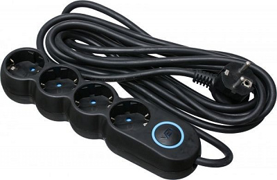 Подовжувач VEA із заземленням 4 гн. чорний 5 м VE2S4SBBL-5m