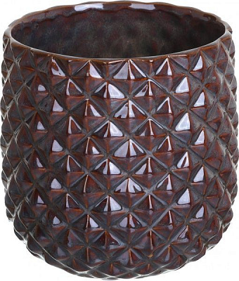 Кашпо керамическое Ромбик круглый (380-5.9-H3) коричневый 