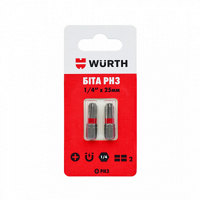 Біта WURTH PH3х25 мм 1/4
