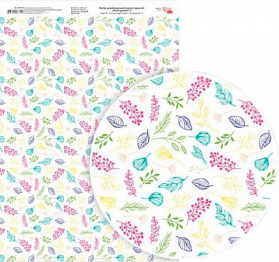 Бумага для дизайна односторонняя глянцевая Floral Garden 2 А4 250 г/кв.м Rosa Talent