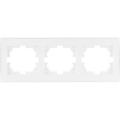 Рамка трехместная Lezard Rain горизонтальная белый с белой вставкой 703-0202-148