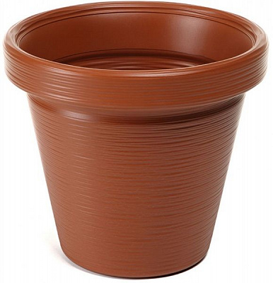 Горшок пластиковый Ламела Агава 460 долото круглый 5 л терракотовый 
