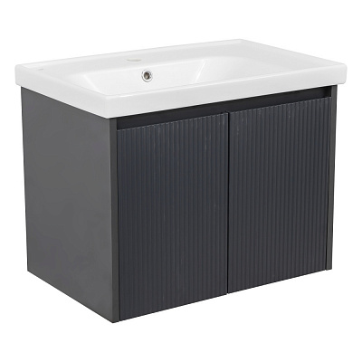 Тумба підвісна Aqua Rodos БАРСЕЛОНА з умивальником Frame 70 см антрацит