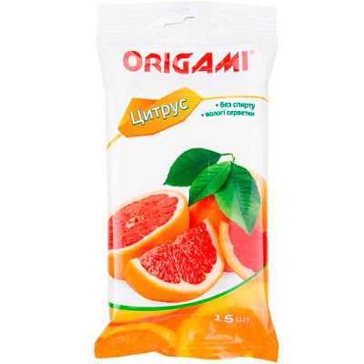 Влажные салфетки Origami Цитрус 15 шт