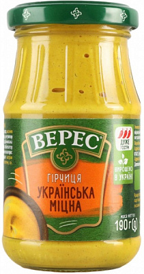 Гірчиця Верес міцна (4823105405565) 190 г 190 мл