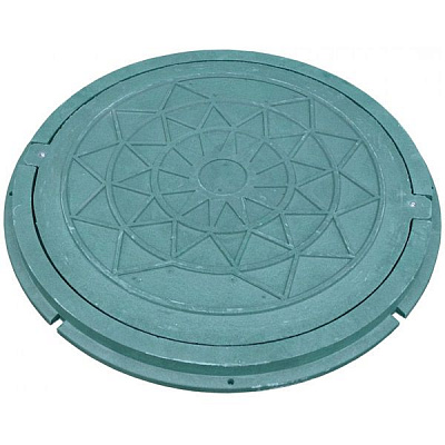 Люк канализационный PE RUSLANA 730 мм садовый с замком зеленый