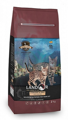 Корм сухий для стерилізованих котів LANDOR Adult Sterilized Качка та рис 400 г