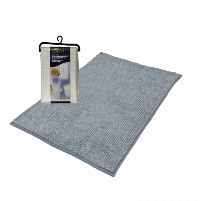 Коврик для ванной Dariana 50х80 см серый + занавеска PEVA