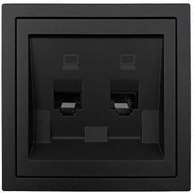 Механізм розетки комп’ютерна HausMark Juna IP20 чорний матовий 7041-1788U2-141