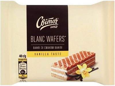 Вафли Світоч BLANC со вкусом ванили (7613287057327) 40 г 