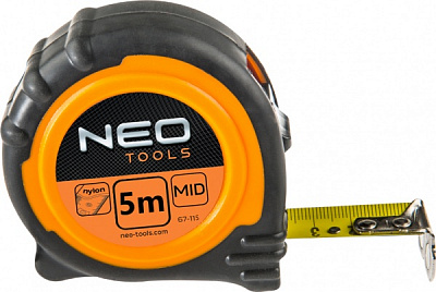 Рулетка NEO tools стальная лента магнит 67-115 5 м x 25 мм