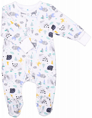 Комбинезон унисекс Minikin р.62 белый с принтом 