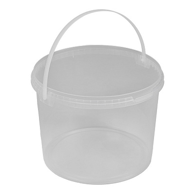 Ведро обычное Пласт-Бокс круглое (облегченное) с пластиковой ручкой (10LB/2) 10 л прозрачный