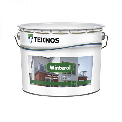 Краска фасадная акрилатная TEKNOS Winterol база 3 глубокий мат прозрачный 9л 
